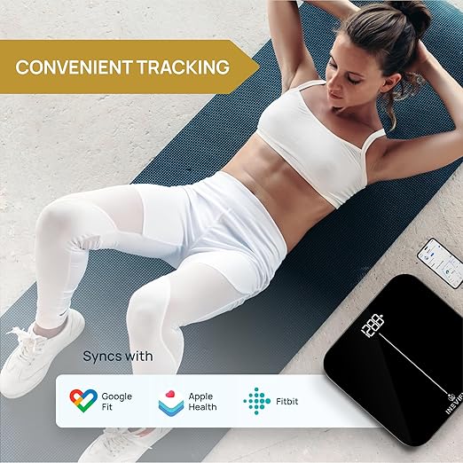INEVIFIT Smart Premium Bathroom Scale Highly Accurate Bluetooth Digital Bathroom Body Weight Scale Precisely Measures Weight &amp BMI for Unlimited Users