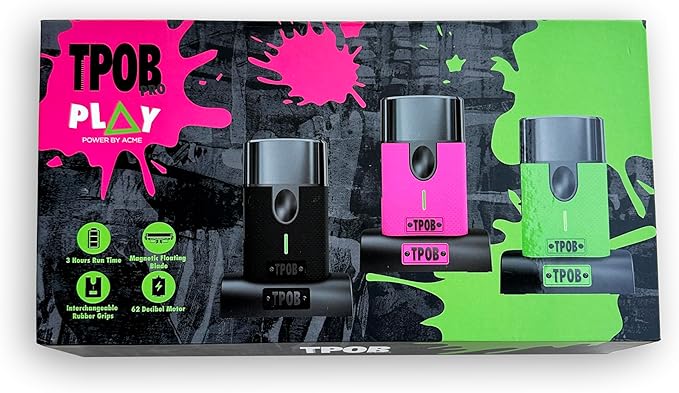 TPOB Play Foil Shavers with Magnetic Blades - Compact Design that can fit in Your Pocket with a Turbo Charged Motor Perfect for Both Professional and at-Home use