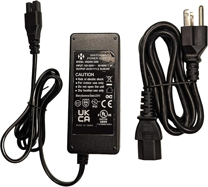 Ucomfy XH2400-2500 OEM 24V AC Adapter for Innov 8072 8954 4A201201 IVP2400-2500 9209 Shiatsu IVP2400-2010 L201205 YH-3318G Legs Beautician Foot Massager Emson Replacement by Milestock