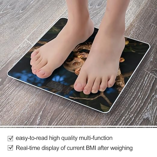 Foraging Aye - Aye Scale for Body Weight Sturdy Tempered Glass Weighing Scales with LCD Display Accurate Digital Bathroom Scale Convenient Body Fat Smart Scales Easy Read