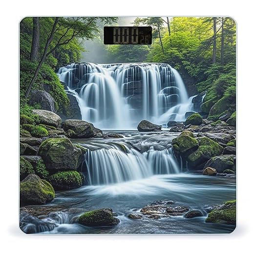 Waterfall Flowing Down Scale for Body Weight Smart Scales Digital Bathroom Scale High Precision Weighing Scales with Large Display Weighing Machine for People