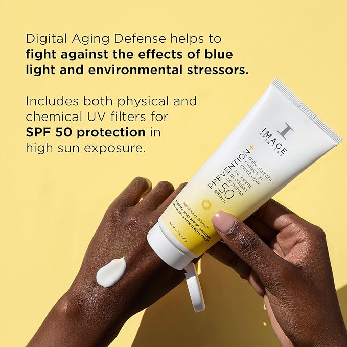 IMAGE Skincare PREVENTION+ Daily Ultimate Protection MoisturizerSPF 50 Face Sunscreen LotionZinc OxideBlendable with No White Cast3.2 oz(Pack of 2)