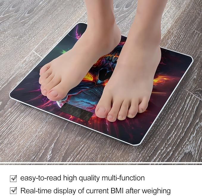 Cool Colorful Skull Scale for Body Weight Smart Accurate Digital Bathroom Scale with Easy Read LCD style