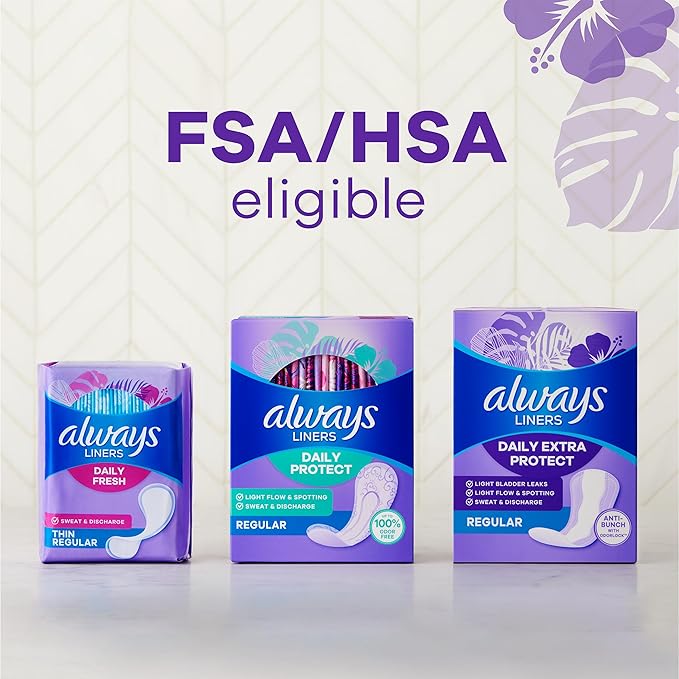 Always Daily Extra Protect Liners Long Length Unscented Panty Liners 544 Count (Pack of 2)