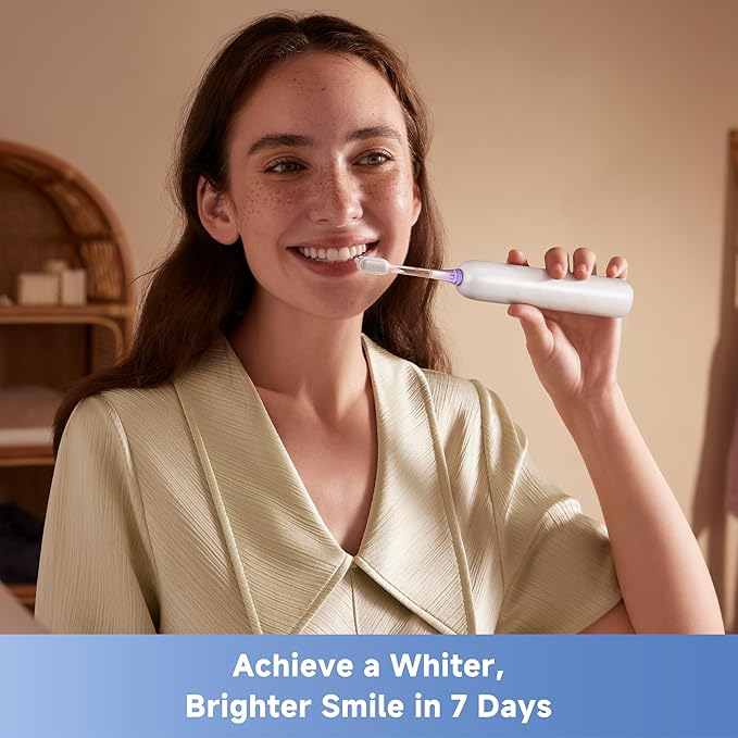 Mova Fresh SweepDrive Electric Toothbrush Rechargeable Electric Power Toothbrush for Adults Intuitive Pressure Sensing 3-in-1 Replacement Brush Head with Holder 30 Days of Battery Life White
