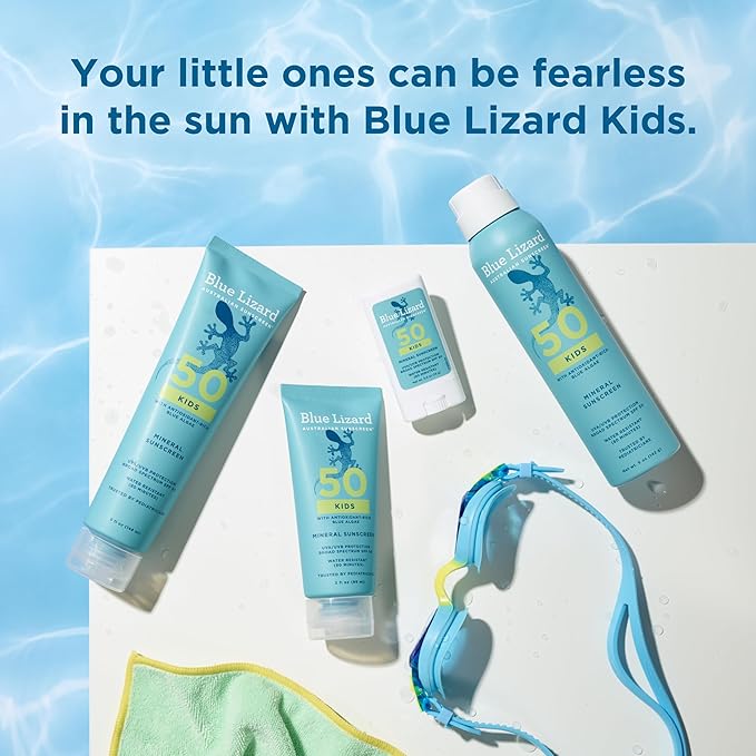 Blue Lizard Kids Mineral SPF 50 Sunscreen Lotion 100% Mineral Children’s Sunscreen Water-Resistant Formula Paraben-Free Fragrance-Free 5 fl oz (Pack of 2)