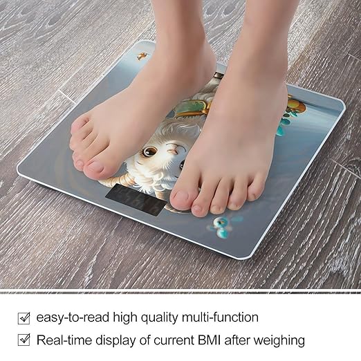 Cute Goat Weight Scale Cute Bathroom Scale for Body Highly Accurate Digital Weighing Machine for People Compact LCD Display Scales with Sturdy Toughened Glass Scales
