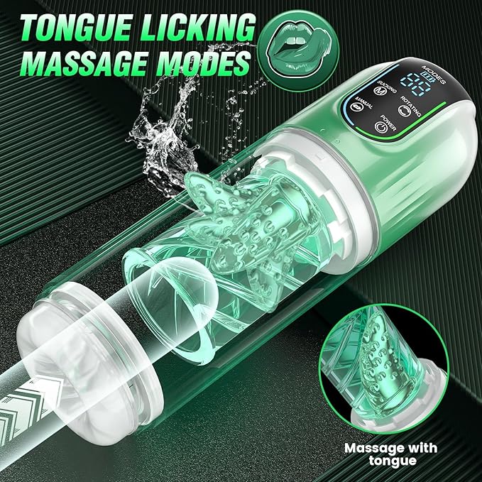Automatic Male Self Masterburbatar Silicone Pocket Puzzy Waterproo for Shower Bathroom Use Realistic Textured Life Size Male Masterburbatar Hands Free Adult Toy for Men Underwear YBV299 (Transparent)