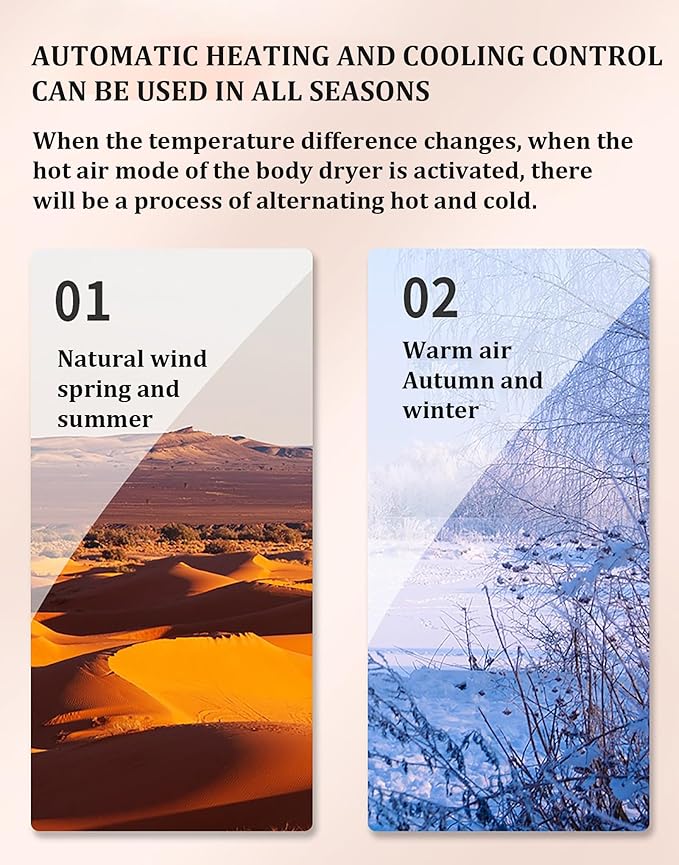 1200W Full Body Dryer After Shower Body Care Dryer Feet Touch Panel Drying Machine Adjustable Temperature Dual-Purpose Body Dryer for Home and Bathroom