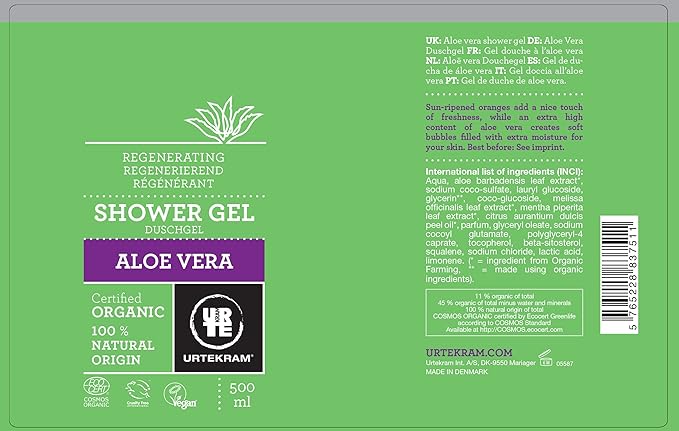Urtekram Aloe Vera Showergel 500 ml