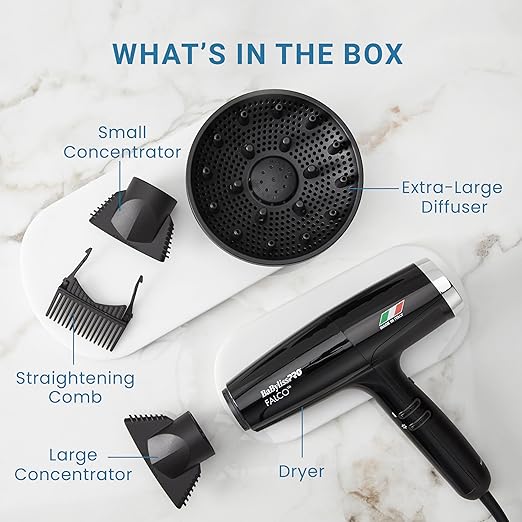 BaBylissPRO® Nano Titanium™ Professional Italian High-Speed Falco Hair Dryer - 2000 watts and Ionic
