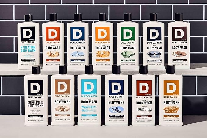 Duke Cannon Supply Co. THICK High-Viscosity Body Wash for Men THICK IN A BOX Variety 3 Pack - Premium Ingredients Plant-Based Thickeners Superior Lather Natural Exfoliate 17.5 Fl Oz (3 Pack)