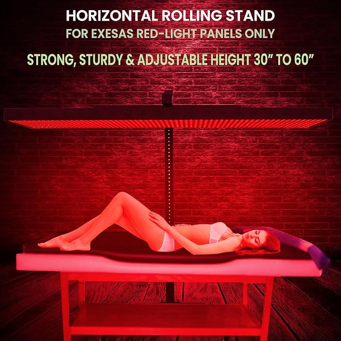 Horizontal Rolling Stand for EXESAS Red-Light Therapy Panels Horizontal Installation for EXESAS Red Light Devices (Stand Only Panel Sold Separately) (Standard)