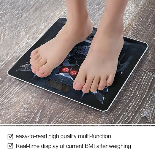 Gothic Abstract Owl Weight ScaleClear LED Display Bathroom Digital Weighing ScaleTempered Glass Digital Bathroom Scale for Body Weight Capacity Up to 400 Lbs
