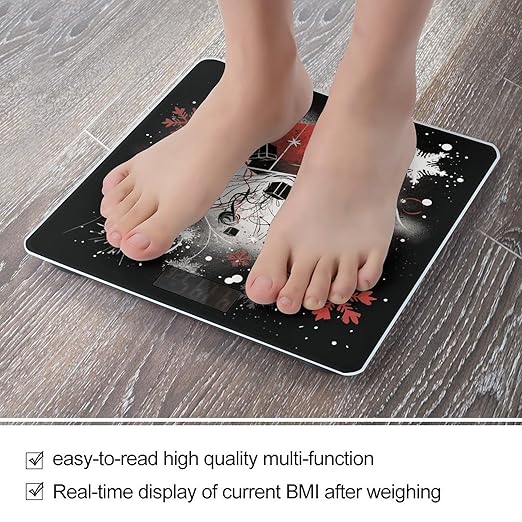 Digital Bathroom Scale for Body Weight Scale with Bright LCD Display High Accuracy Step-On Technology Auto On/Off Snowflakes and A Box Digital Scales 400 Lbs /180kg