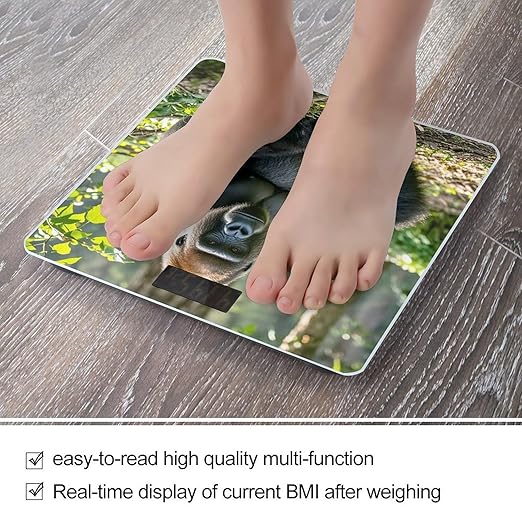 Gorilla on The Ground Scale for Body Weight Highly Accurate Digital Bathroom Body Scale Digital Bathroom Scales for People Anti-Slip Large LCD Display Smart Scales