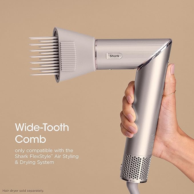 Shark XSKHD4WTCA FlexStyle Wide Tooth Comb Blow Dryer Comb Attachment for FlexStyle Air Styling &amp Drying System Styling Tool for Curly and Coily Hair Stone