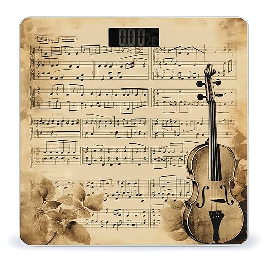 Music Notes on Old Paper Bathroom Scale Ultra-Bright Liquid Crystal Screen Weight Scale Accurate Bathroom Body Scales for Body Weight Bathroom Pet Home Bedroom Gift-Giving