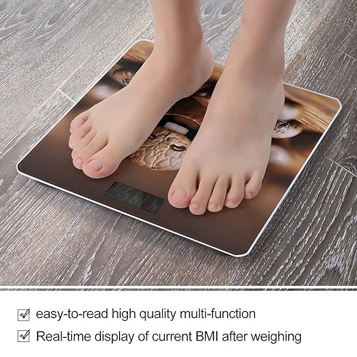 Funny Roasted Coffee Beans Scale for Body Weight Highly Accurate Digital Bathroom Body Scale Digital Bathroom Scales for People Anti-Slip Large LCD Display Smart Scales