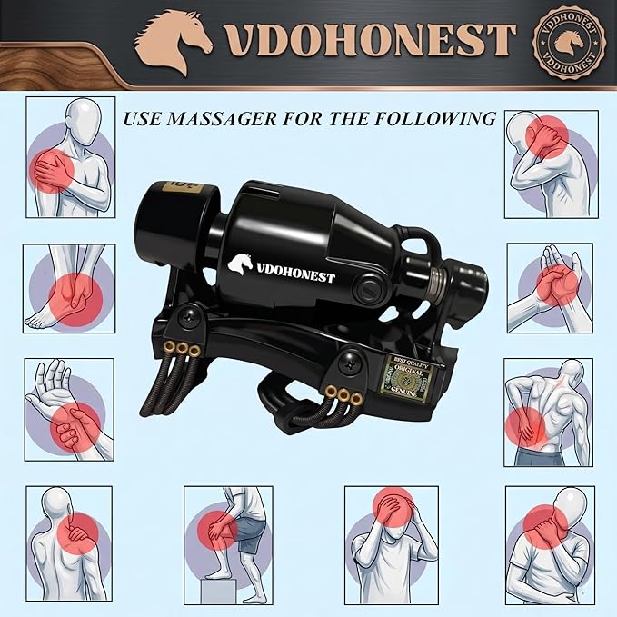 Powerful Double Speed Floating Action for Full Body Massager Corded Electric Powered Barber Massager Black
