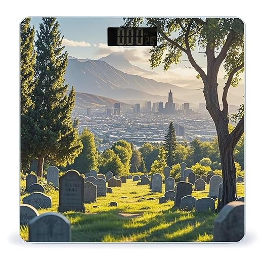 Cemetery Outside The City Scale for Body Weight Highly Accurate Digital Bathroom Body Scale Digital Bathroom Scales for People Anti-Slip Large LCD Display Smart Scales