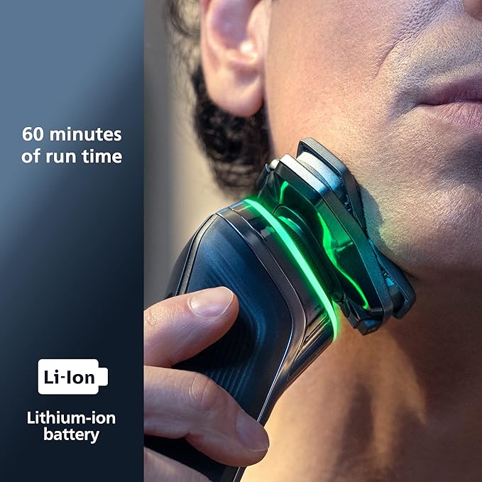 Philips Norelco Shaver Series 9000 Wet and Dry Electric Shaver with Lift &amp Cut Shaving System and SenseIQ Technology Pop-up Trimmer Cleaning Pod and Travel Case Chrome Silver Model S9985/84