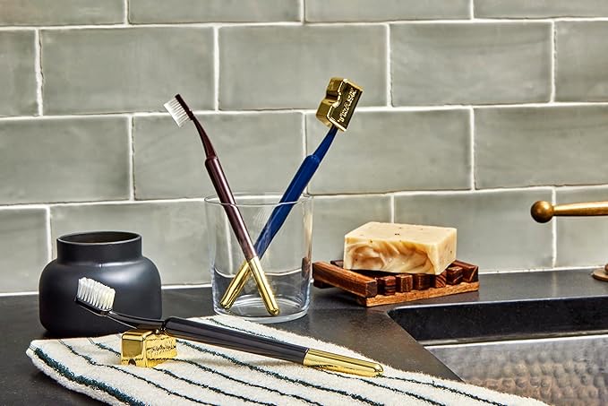 TRASK The Better Brush - Luxury Soft Bristle Dentist Designed Manual Toothbrush for Adults Coffee Bean