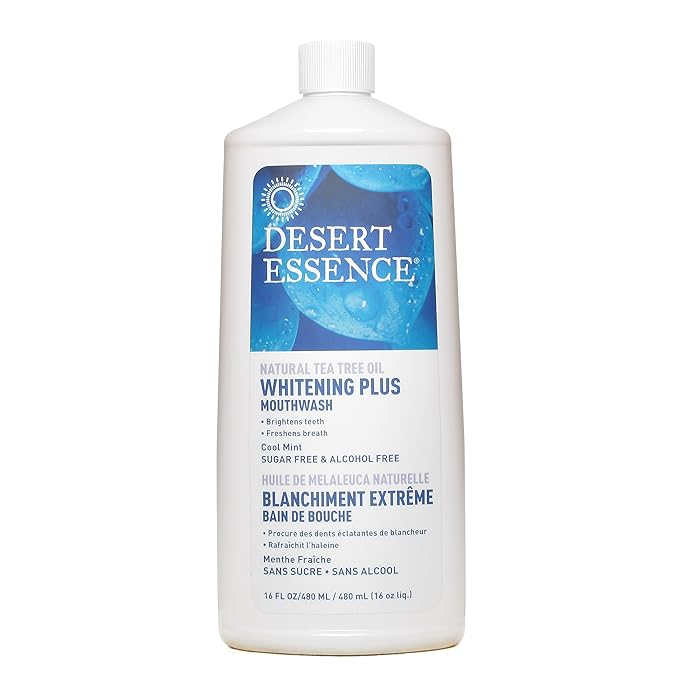 Tea Tree Oil Whitening Plus Mouth Wash Cool Mint 16 oz (Pack of 2)