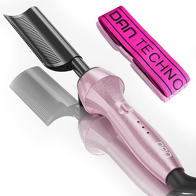 Dan Technology Curved 500-Degree Dual Voltage Electric Hot Comb Hair Straightener and Pressing Comb for Wigs and African American Hair