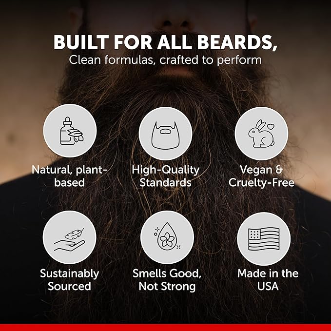 Detroit Grooming Co. Beard Wash - Men's Beard Shampoo - Deeply Cleanses &amp Refreshes Beards - Aloe Vera with Essential Oils - Beard &amp Mustache Cleanser - Toasted Vanilla &amp Amber Scent - 313