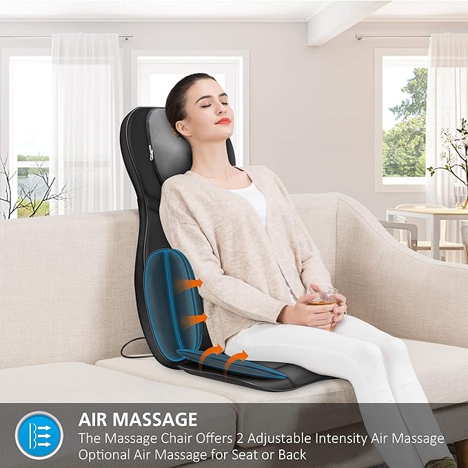 Snailax Shiatsu Air Compression Back Massager Foot Massager Bundle Massage Chair Spot Massage for Neck and Back Vibration Massage Seat Cushion