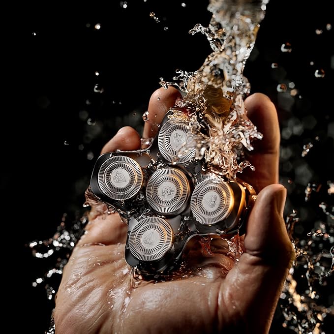 MANSCAPED® The Dome Shaver™ PRO SkinSafe® Replacement Blade Pad - Five Stainless Steel Rotary Pivoting Blades for Smooth Shave Magnetic Attachment for Men's Head Shaver (1-Pack)