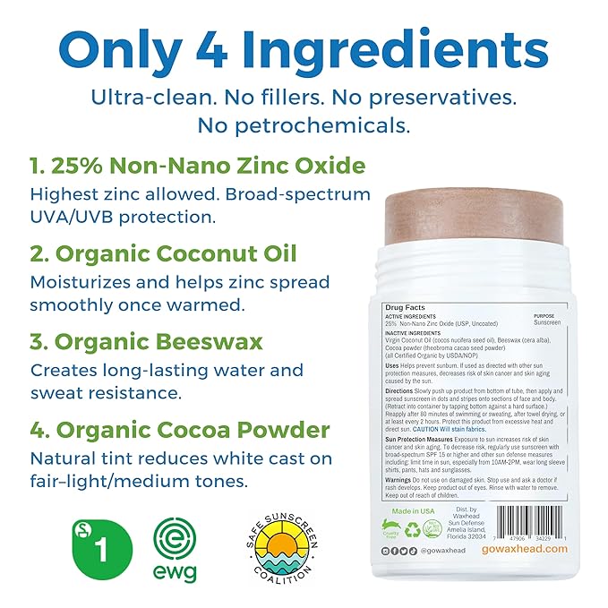 Waxhead Tinted Sunscreen For Face Zinc Oxide SPF Lip Balm SPF Lip Sunscreen For Lips