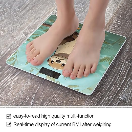 Cartoon Cute Otter Bathroom Scale for Body Weight Bathroom Weighing Scale with Backlit LCD Display Highly Accurate Measures Weight Up to 180kg
