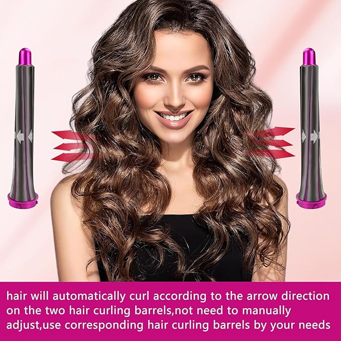 2 Pieces 20mm/0.78 Inch Long Hair Curling Barrels for Dyson Airwrap Styler Attachment with 2 Adapter for Dyson HD01 HD02 HD03 HD04 HD07 HD08 HD15 HD16 Converting Hair Dryer To Curling Iron