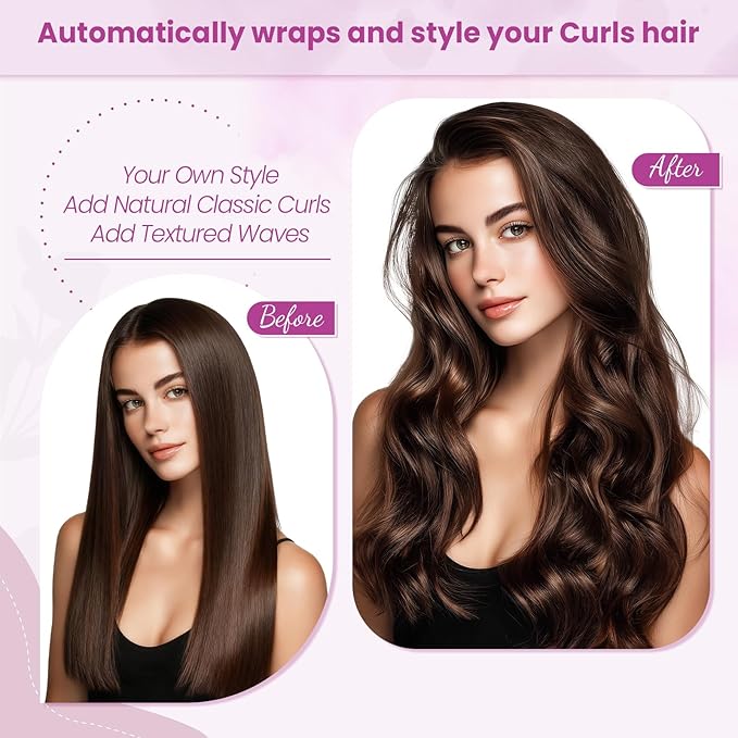 1.2IN Long Hair Barrels Attachment Compatible with Dyson Airwrap HS01 HS05 HS08 Accessories Automatic Curling Iron Curlers for Soft Inward Curls Voluminous Outward Waves Rose