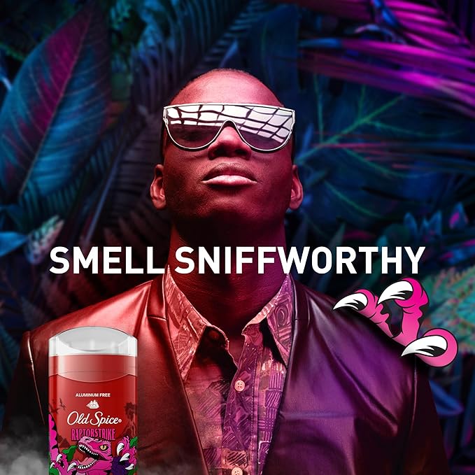 Old Spice Aluminum Free Deodorant for Men 24/7 Odor Protection 24/7 Freshness &amp Lasting Scent Goes on Clear Raptorstrike with Dark Berry Scent 3.0 oz (Pack of 3)
