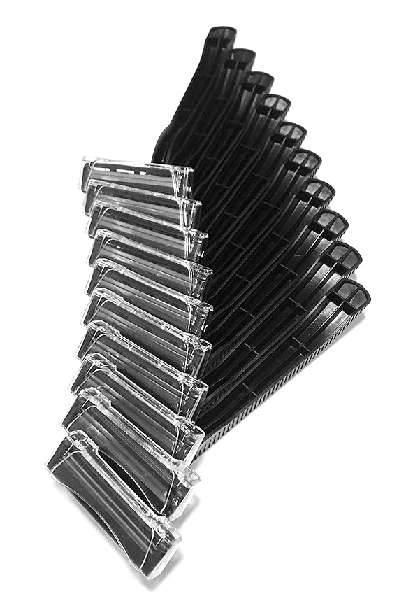 1000 Box of Low-Cost Bullet Blades Black Razor Blades Disposable Stainless Steel Hospitality Quality Shavers High End Twin Blade Razors for Men and Women