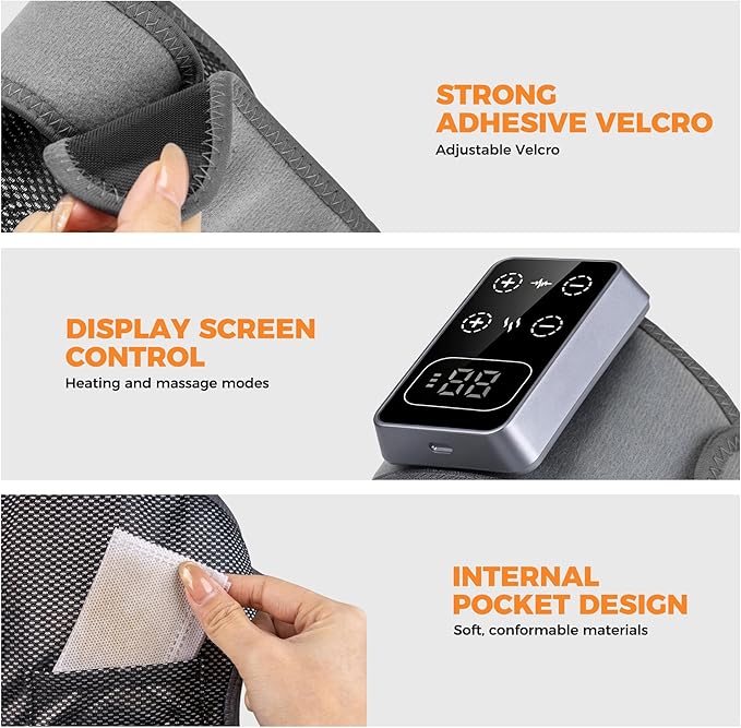 YAZHI Cordless Knee Massager for Pain Relief – Electric Heated Knee Brace 5 Heat Levels &amp 3 Massage Modes Gifts for Men and Women 2pack