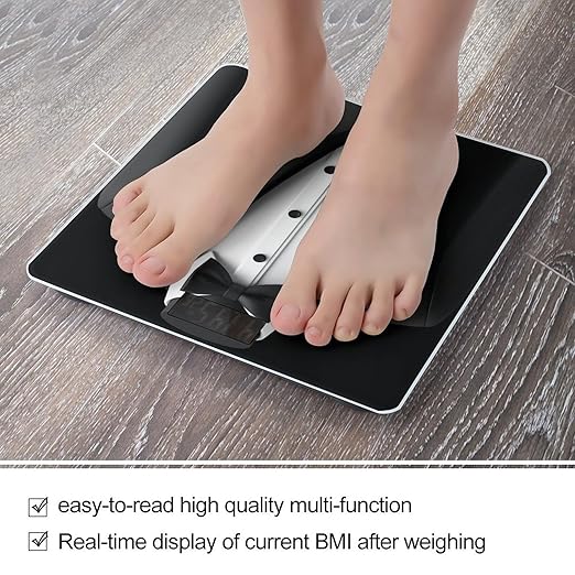 Smart Scale for Body Weight Automatic Switch Digital Bathroom Weighing Scale Black Tuxedo