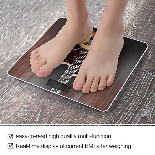 Guitar Musical Instrument Weight ScaleClear LED Display Bathroom Digital Weighing ScaleTempered Glass Digital Bathroom Scale for Body Weight Capacity Up to 400 Lbs