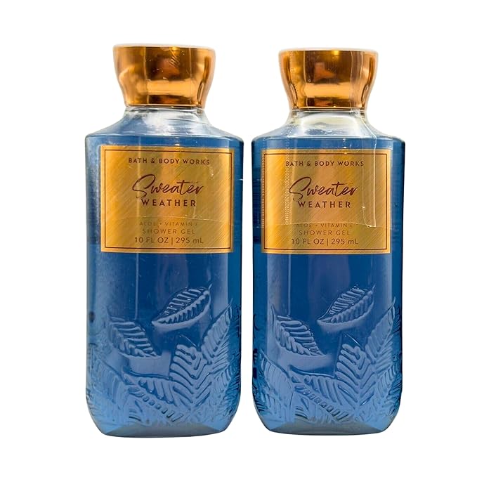 Bath &amp Body Works Shea + Vitamin E Shower Gel Set of 2 10oz Each (Sweater Weather)