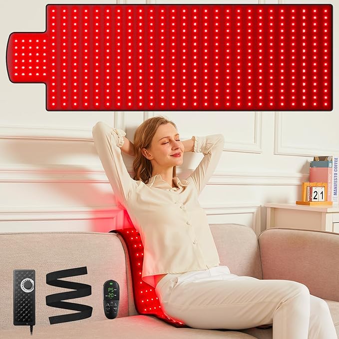Red Light Therapy Mat 40 x 16.5 Infrared Red Light Therapy Pad for Back Shoulder Legs Knees 660nm &amp 850nm 3 in 1 420 LEDs Infrared Light Therapy for Body Pain Relief Muscle Recovery