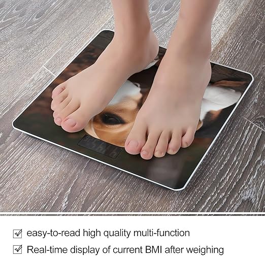 Cute Beagle Weight Scale for Body Weight Digital Bathroom Scale High Capacity Accurate Digital Weighing Scales and Easy-to-Read on Backlit LCD Display Scales