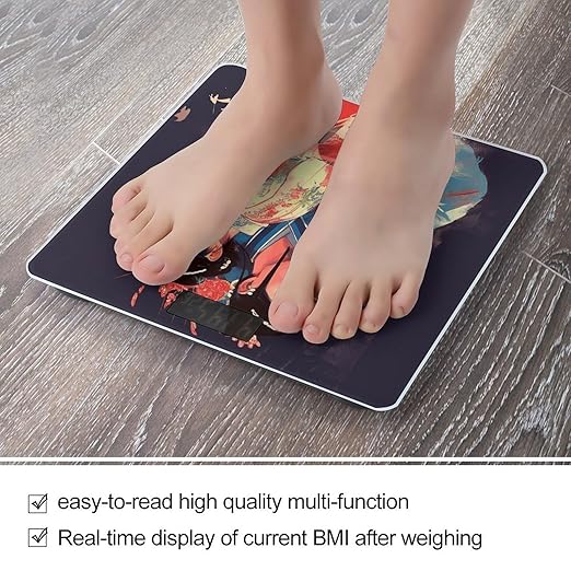 Opera Style Pictures Scale for Body Weight Precision Bathroom Weighing Scales with Back Lit LCD Display Sturdy Tempered Glass Body Weight Scales Digital Bathroom Scale 400lb