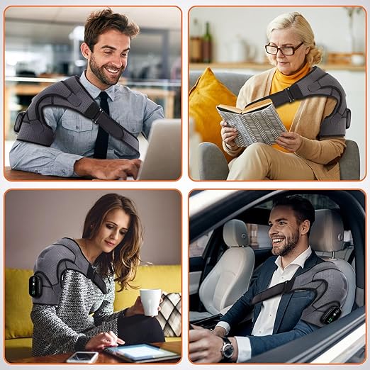 Cordless Shoulder Heating Pad Heated Shoulder Wrap with Vibration Shoulder Massager Heated Shoulder Brace for Women Men FSA Approved Products