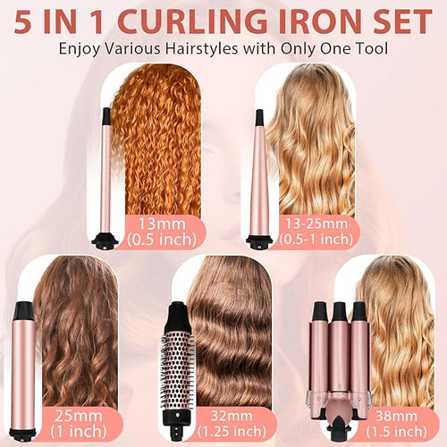 1/2 Inch Curling Iron and 5 in 1 Curling Iron Set