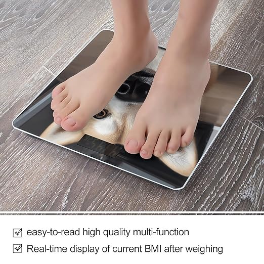 Animal Dog Scale for Body Weight High Precision Digital Weight Scales with LCD Display Anti-Slip Sturdy Slim Tempered Glass Bathroom Scale for Home Use