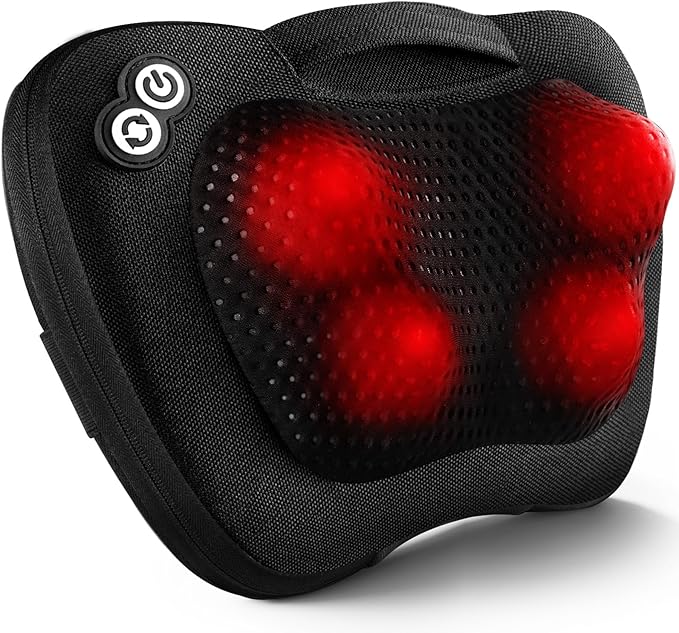 VIKTOR JURGEN Back Massager Neck Massager with Heat Massage Pillow Gifts for Mothers Day &amp Fathers Day Electric Shiatsu Shoulder Massager Deep Kneading Massager for Back Pain Neck Pain