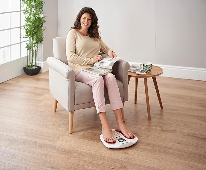 Foot Massager with EMS &amp TENS – Compact Pain Relief &amp Circulation Booster for Feet &amp Legs